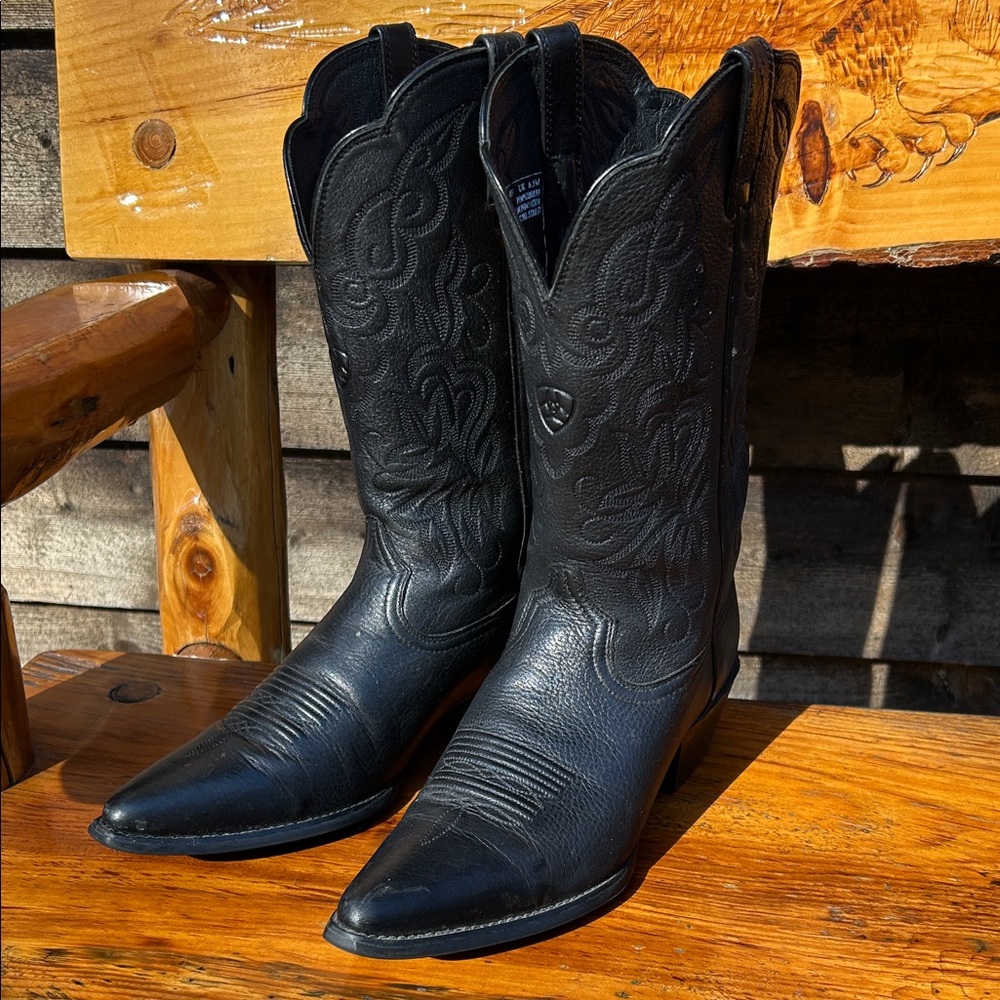 Women’s Ariat Heritage J Toe Black Cowboy Western Boots 9B EU 40